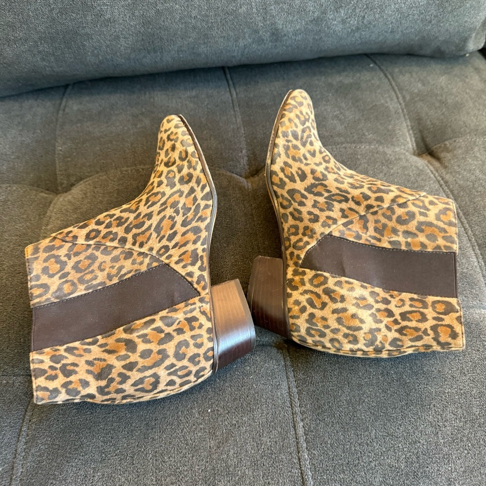 Golden Goose Dana Leopard Brown Boots Ankle Low Heel Booties - Picture 7 of 14